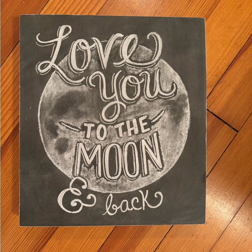 Chalkboard Style Wall Art - Dark Gray and White